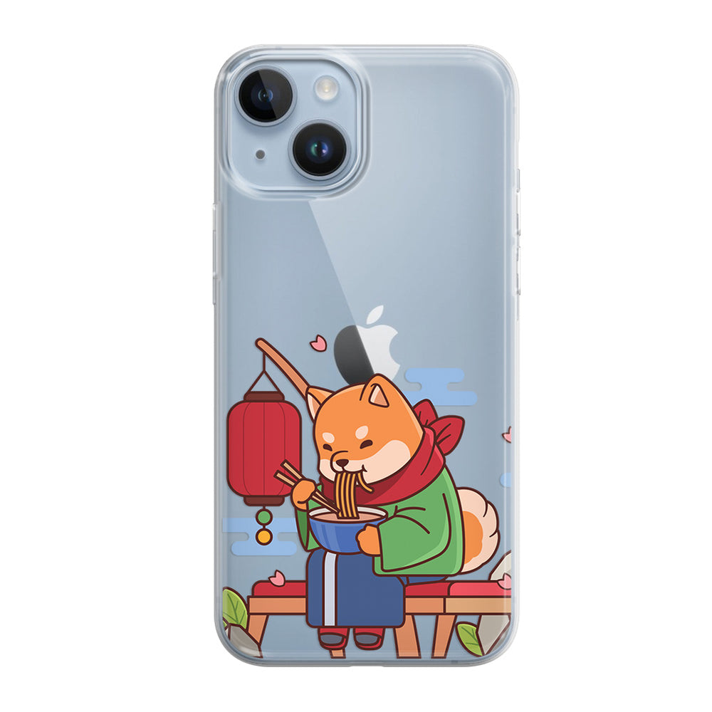 Чохол для iPhone 14 Песик смакує рамен