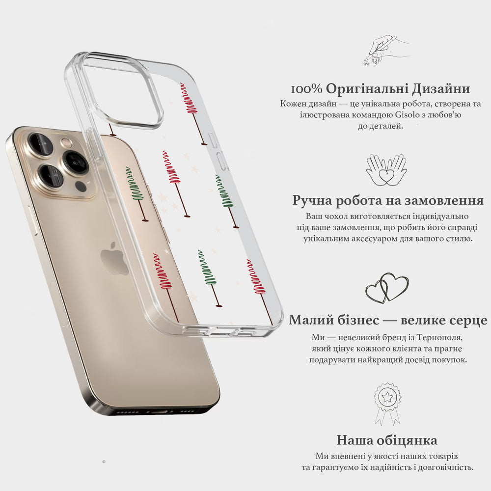 Новорічний чохол для iPhone 16 Pro з ялиночками
