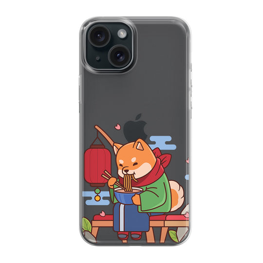 Чохол для iPhone 15 Песик смакує рамен