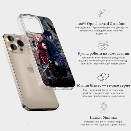 Чохол для iPhone 16 Plus Сакура та Саске