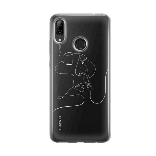 Чохол для Huawei P Smart (2019) - Minimalistic Couple Faces Line - Gisolo