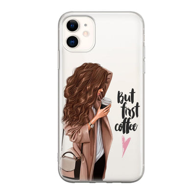 Чохол для iPhone 11 - But first coffee(brunette) - Gisolo