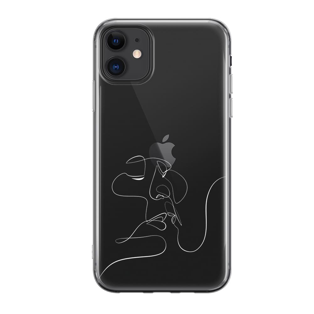 Чохол для iPhone 11 - Minimalistic Couple Faces Line - Gisolo