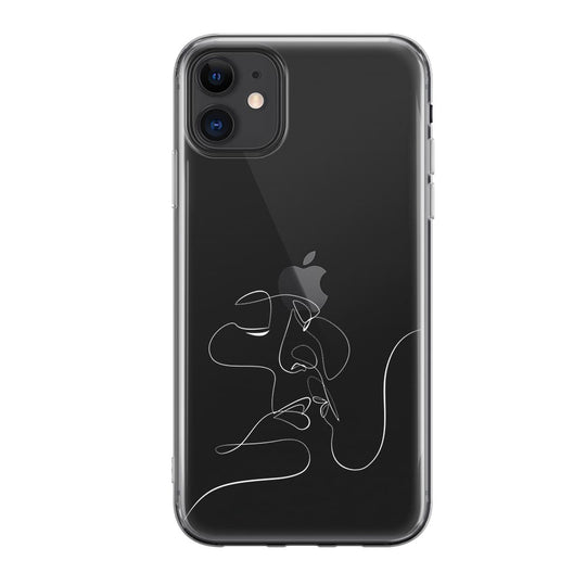 Чохол для iPhone 11 - Minimalistic Couple Faces Line - Gisolo