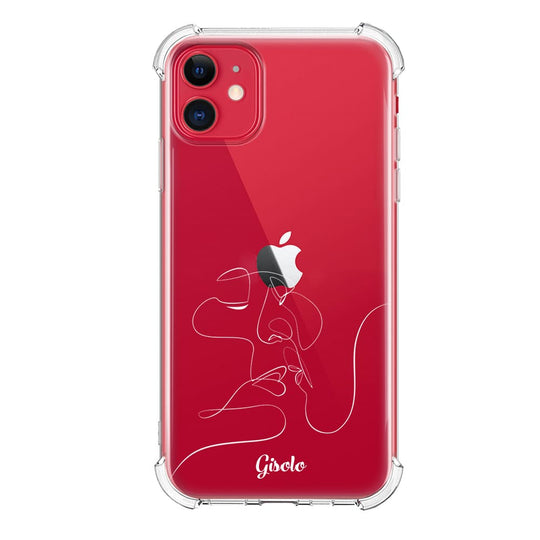 Чохол для iPhone 11 - Minimalistic Couple Faces Line - Gisolo