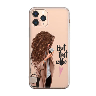 Чохол для iPhone 11 Pro - But first coffee(brunette) - Gisolo