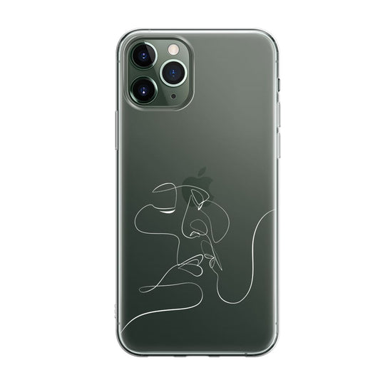 Чохол для iPhone 11 Pro - Minimalistic Couple Faces Line - Gisolo