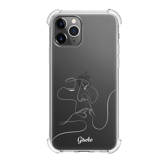 Чохол для iPhone 11 Pro - Minimalistic Couple Faces Line - Gisolo