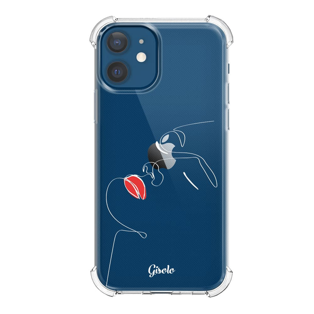Чохол для iPhone 12 mini - арт обличчя з червоними губами - Gisolo