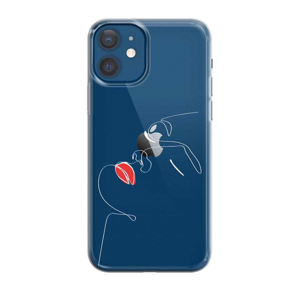 Чохол для iPhone 12 mini - арт обличчя з червоними губами - Gisolo