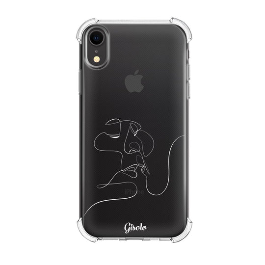 Чохол для iPhone Xr - Minimalistic Couple Faces Line - Gisolo