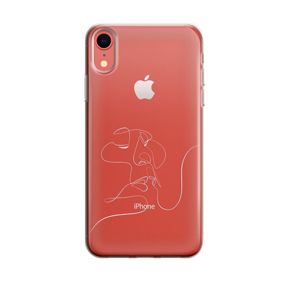 Чохол для iPhone Xr - Minimalistic Couple Faces Line - Gisolo
