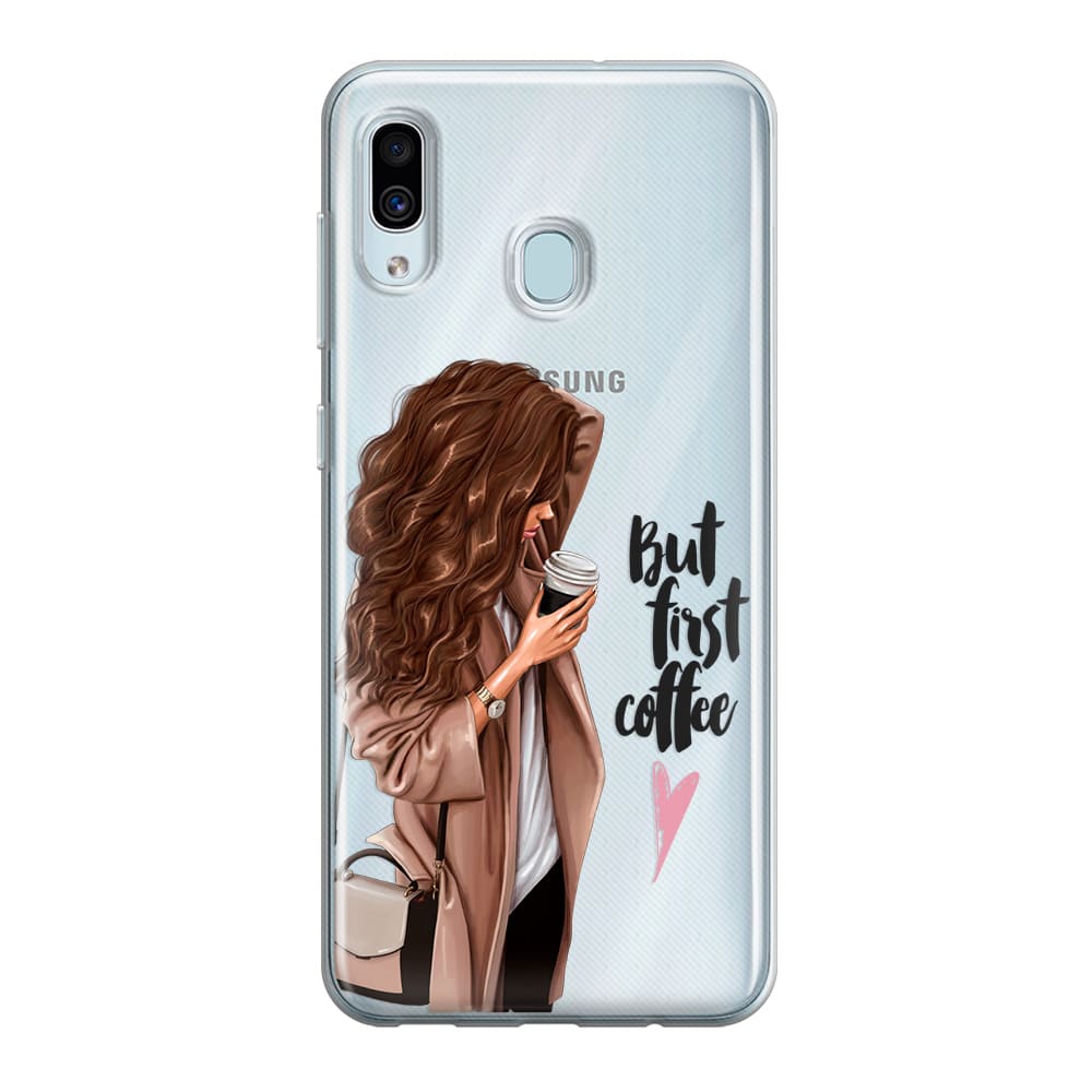 Чохол для Samsung A30 - But first coffee(brunette) - Gisolo