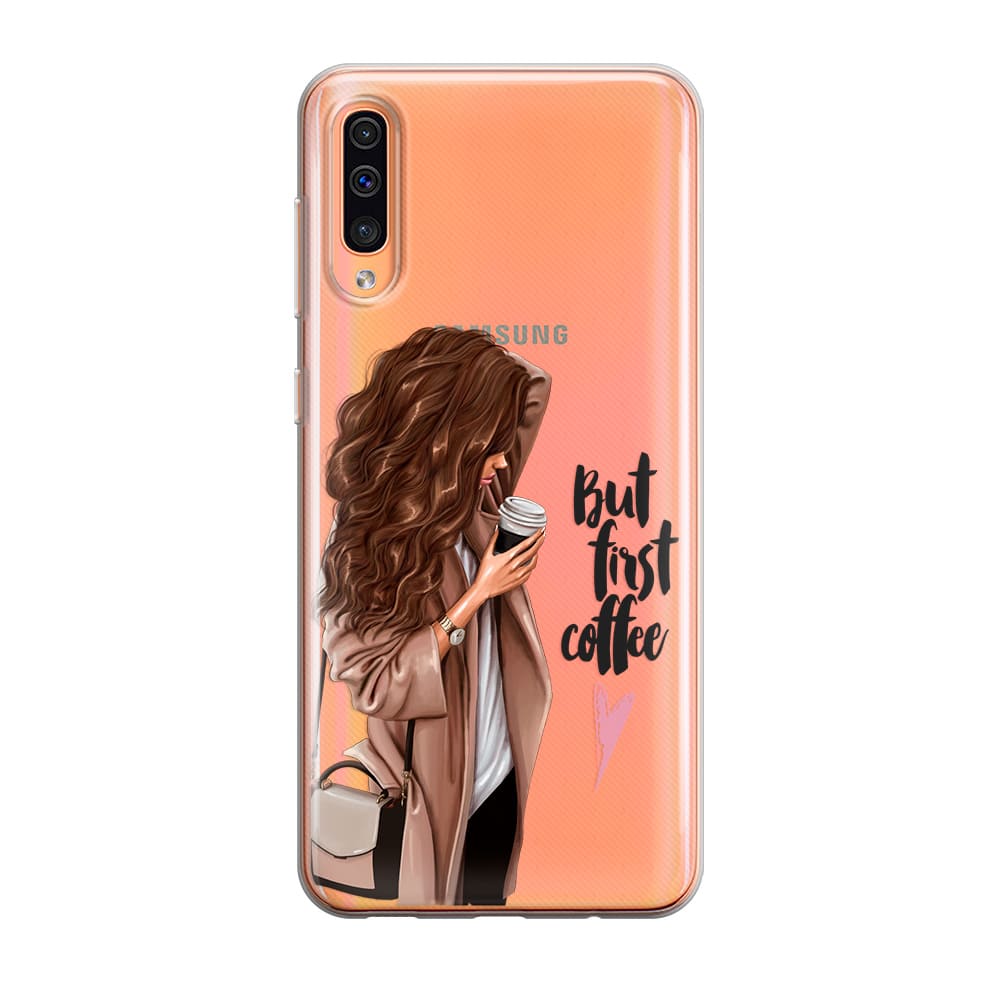 Чохол для Samsung A50 - But first coffee(brunette) - Gisolo