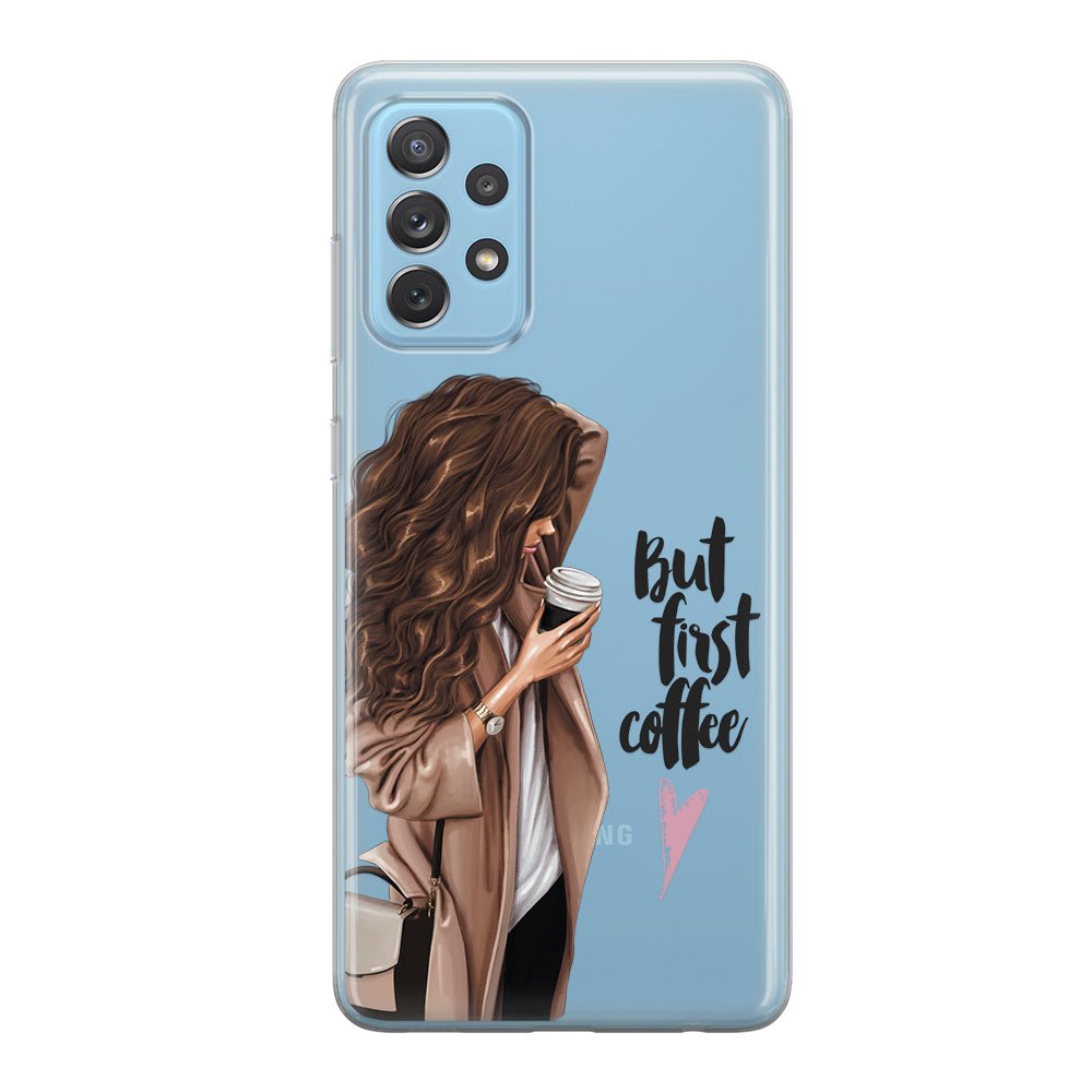 Чохол для Samsung Galaxy A52 (4G) - But first coffee(brunette) - Gisolo