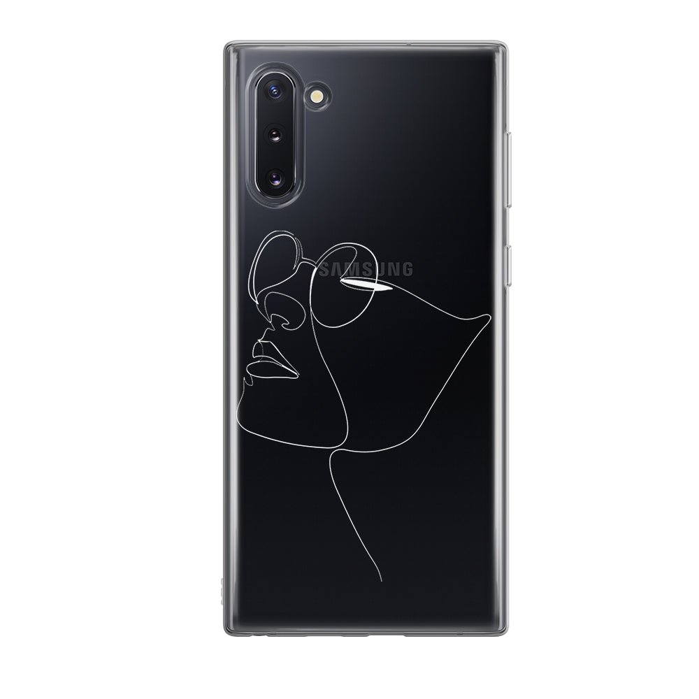 Чохол для Samsung Note 10 Minimalistic Face Line with sunglasses - Gisolo