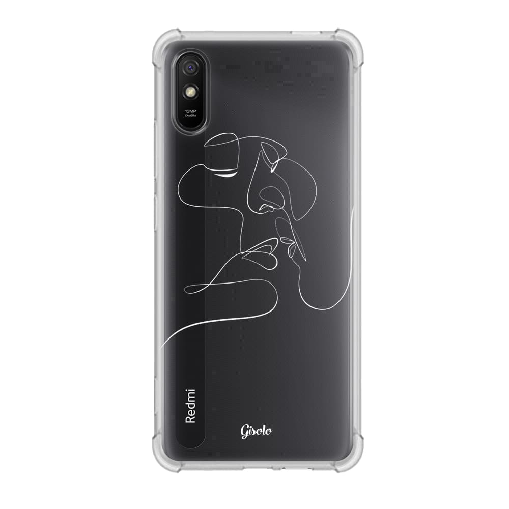 Чохол для Xiaomi Redmi 9a - Minimalistic Couple Faces Line - Gisolo
