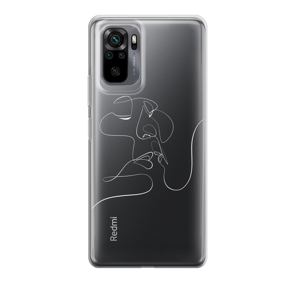 Чохол для Xiaomi Redmi Note 10 - Minimalistic Couple Faces Line - Gisolo