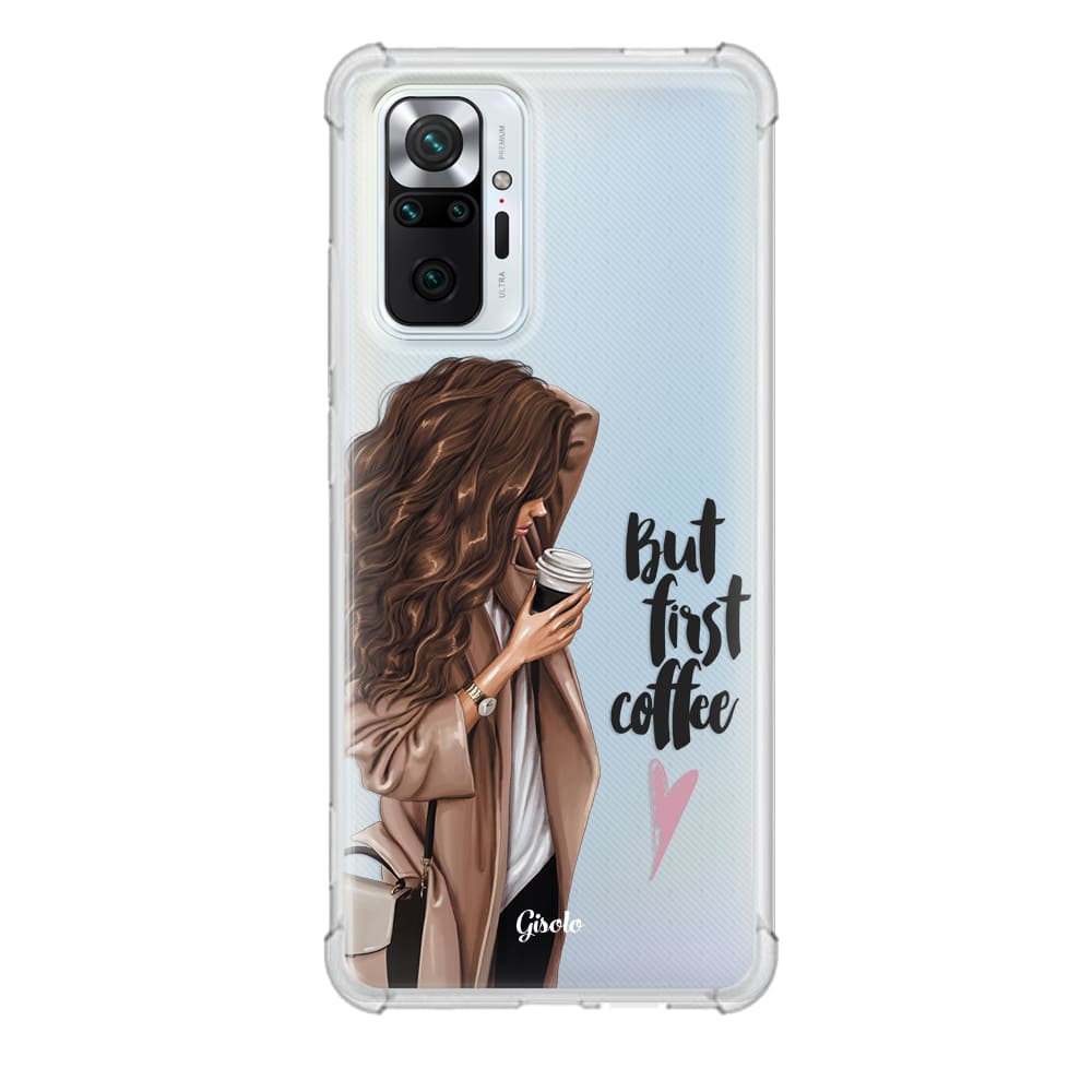 Чохол для Xiaomi Redmi Note 10 Pro - But first coffee(brunette) - Gisolo