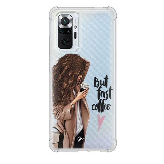 Чохол для Xiaomi Redmi Note 10 Pro - But first coffee(brunette) - Gisolo
