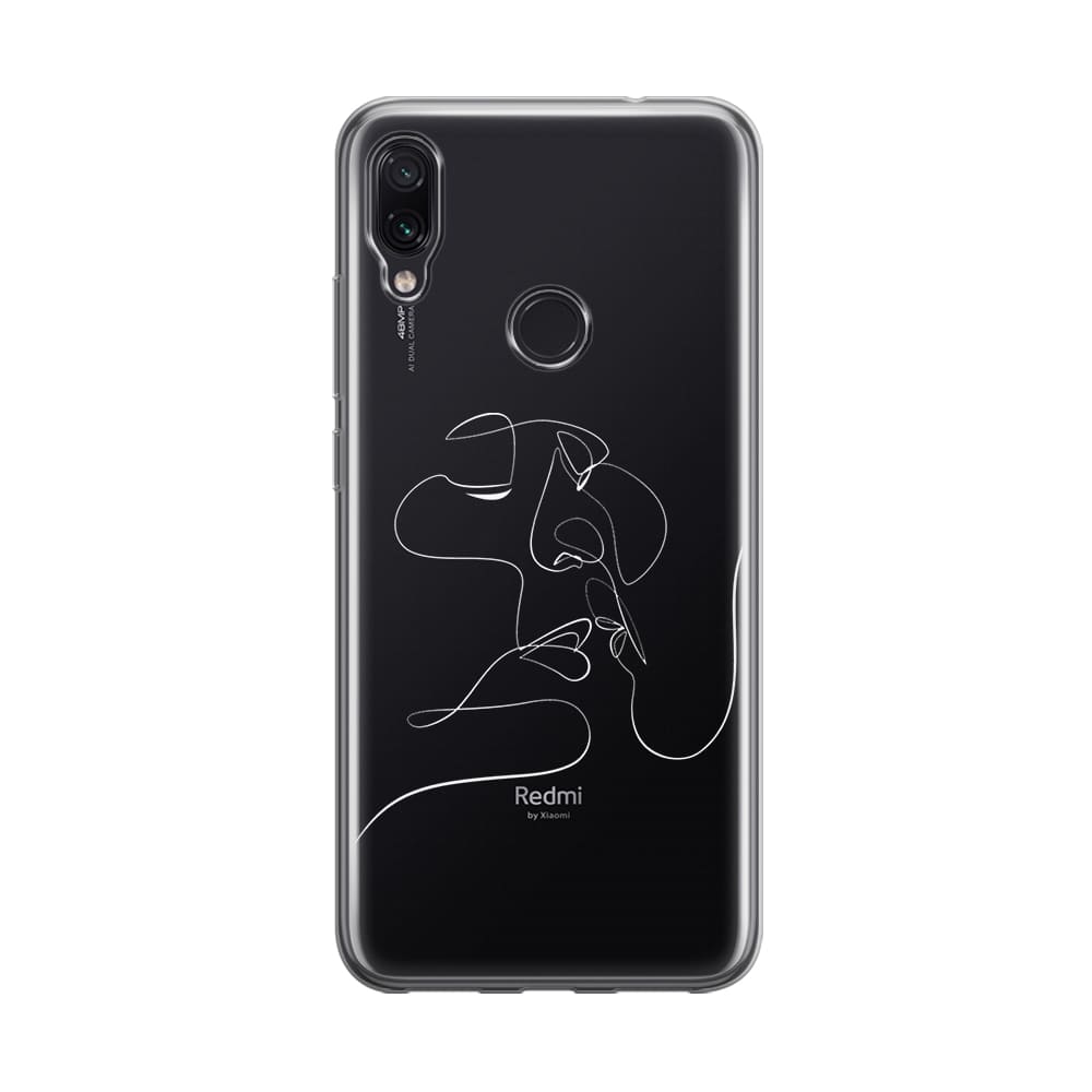 Чохол для Xiaomi Redmi Note 7 - Minimalistic Couple Faces Line - Gisolo