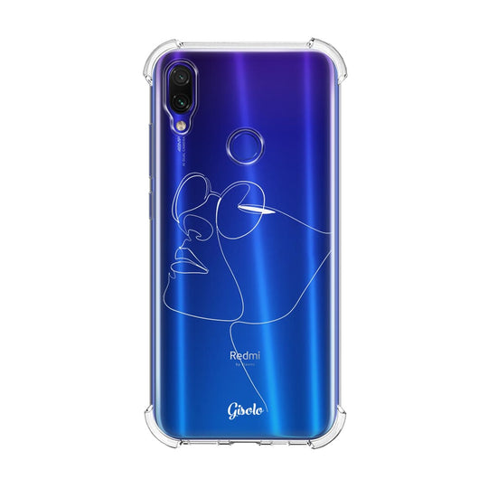 Чохол для Xiaomi Redmi Note 7 - Minimalistic Face Line with sunglasses - Gisolo