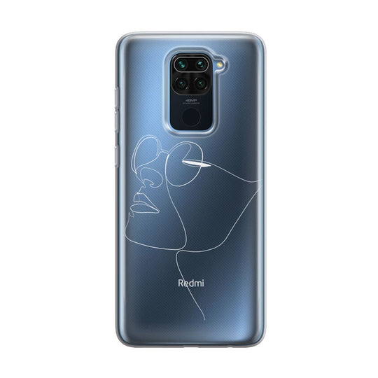Чохол для Xiaomi Redmi Note 9 - Minimalistic Face Line with sunglasses - Gisolo