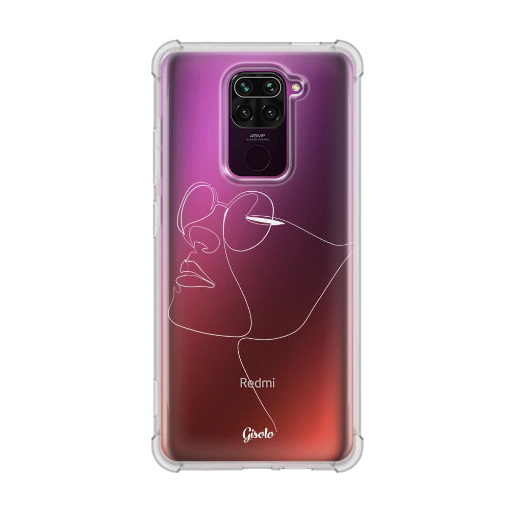 Чохол для Xiaomi Redmi Note 9 - Minimalistic Face Line with sunglasses - Gisolo