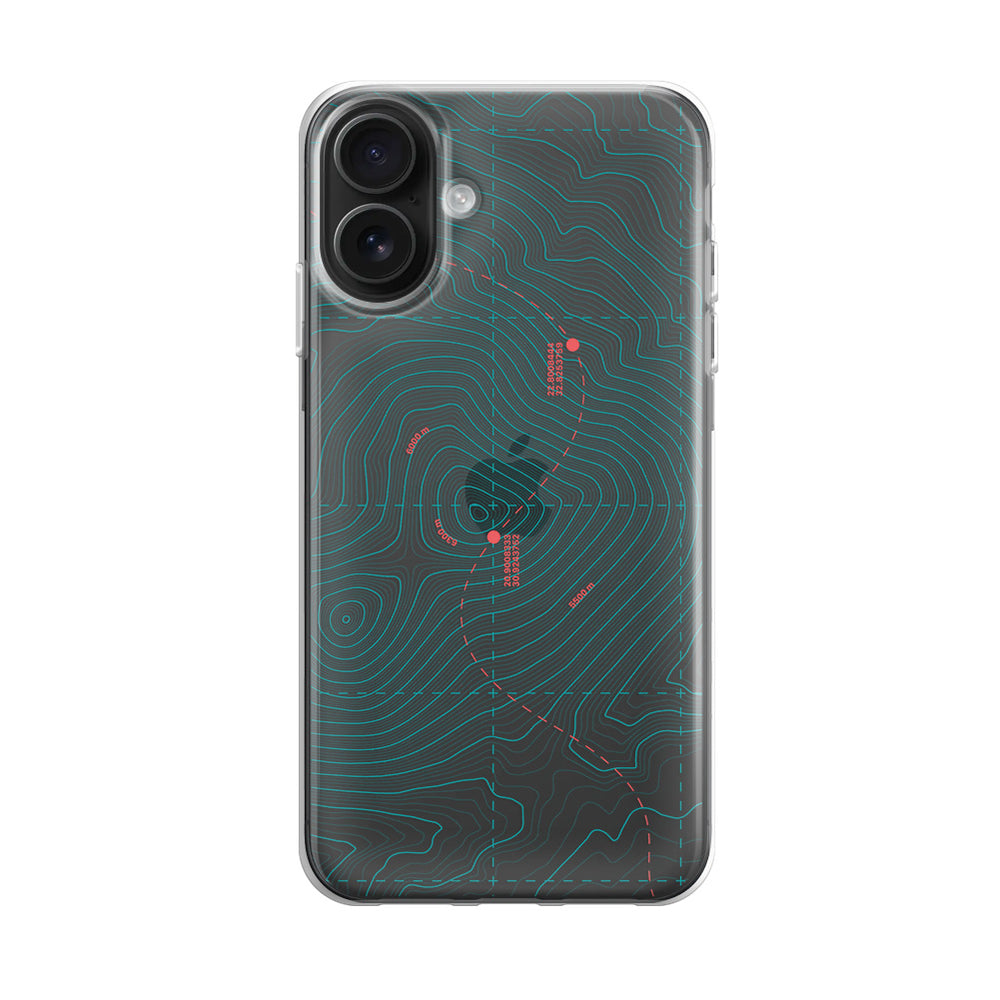 Чохол для iPhone 16 Топографічна Мапа