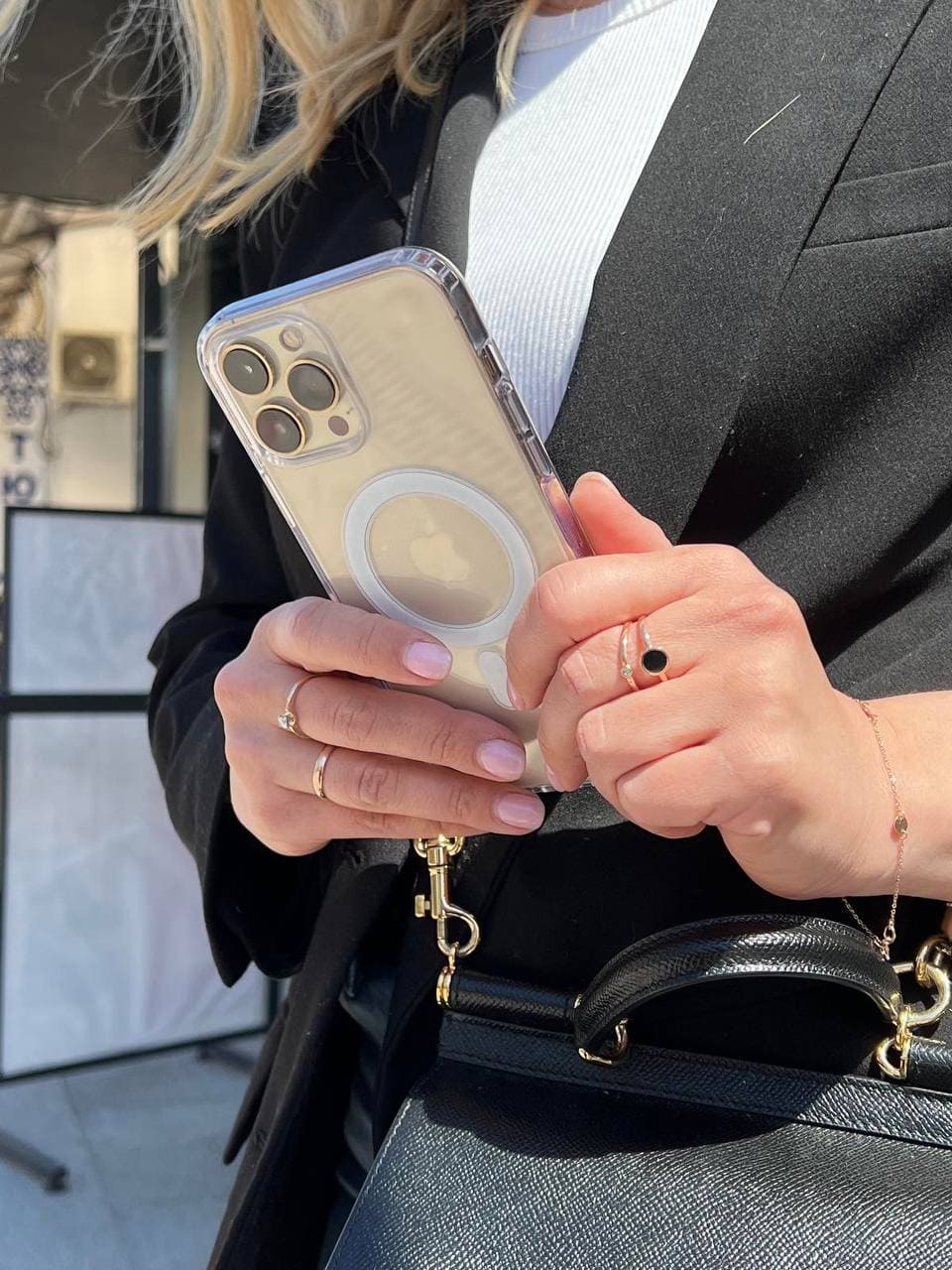 Magsafe чохол для iPhone 13 Pro Max (силіконовий прозорий) - Gisolo