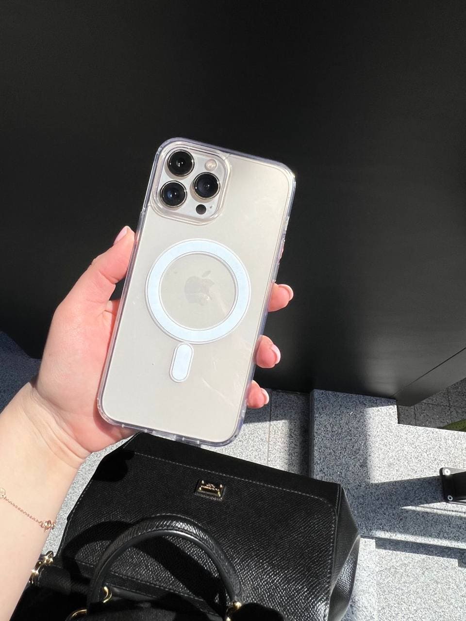 Magsafe чохол для iPhone 13 Pro Max (силіконовий прозорий) - Gisolo
