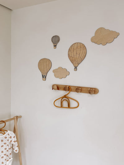 Набір дерев'яних повітряних куль на стіну дитячої - Gisolo