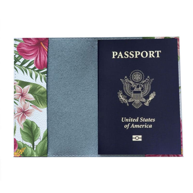 Обкладинка на паспорт Червоні квіти та листя - Gisolo