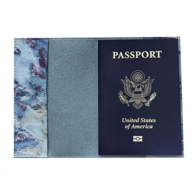 Обкладинка на паспорт Голубий мармур з іменем - Gisolo