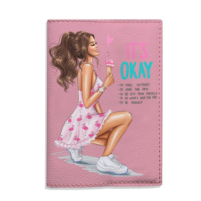 Обкладинка на паспорт It's okay to be yourself ( brunette)