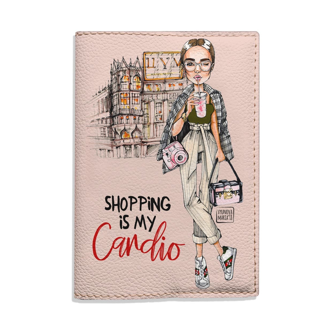 Обкладинка на паспорт Shopping is my cardio - Gisolo