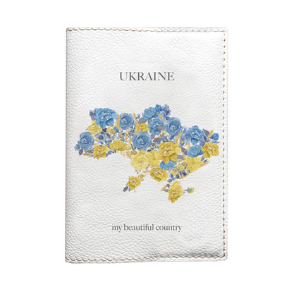 Обкладинка на паспорт - Ukraine my beautiful country (карта України в квітах) - Gisolo
