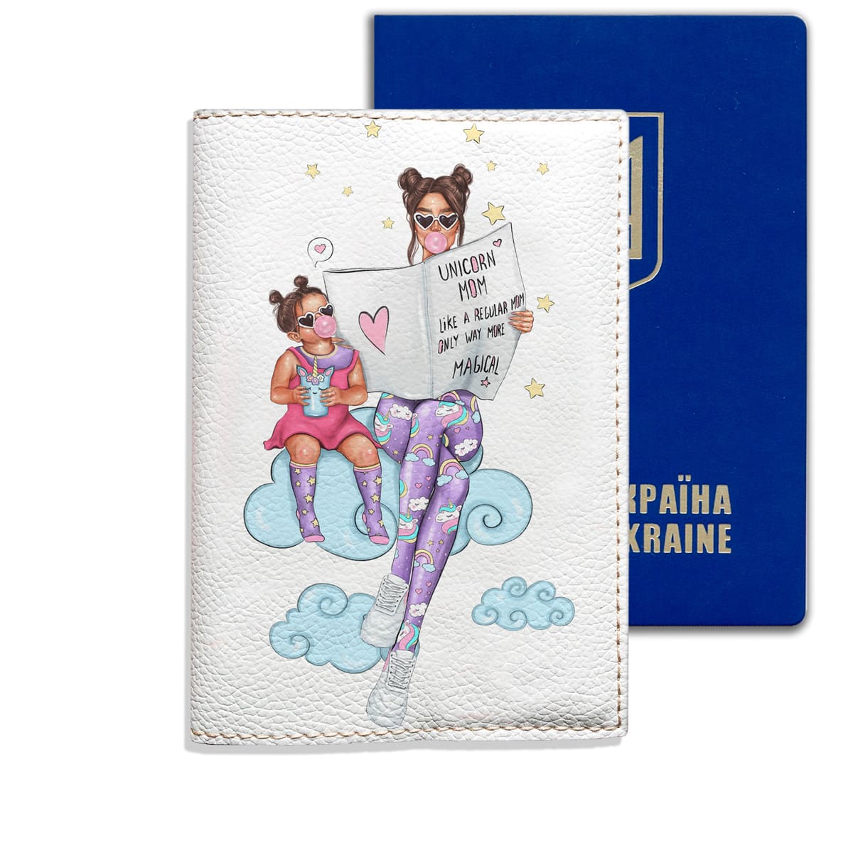 Обкладинка на паспорт Unicorn Mom (Brunette) - Gisolo