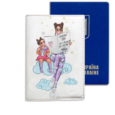 Обкладинка на паспорт Unicorn Mom (Brunette) - Gisolo