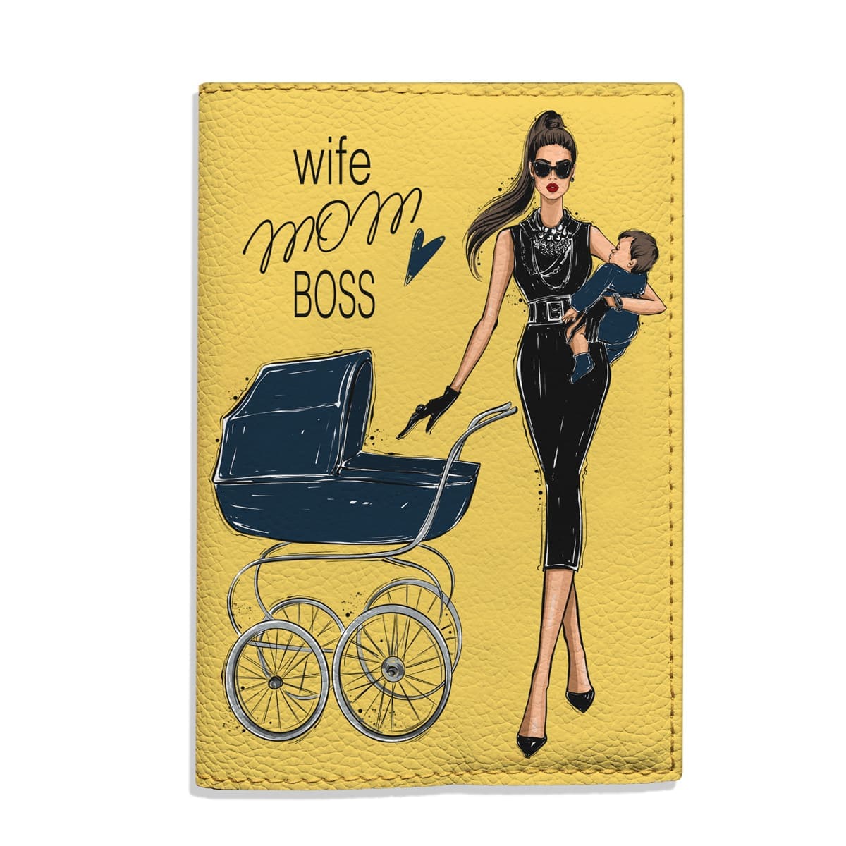 Обкладинка на паспорт Wife. Mom. Boss (boy) - Gisolo