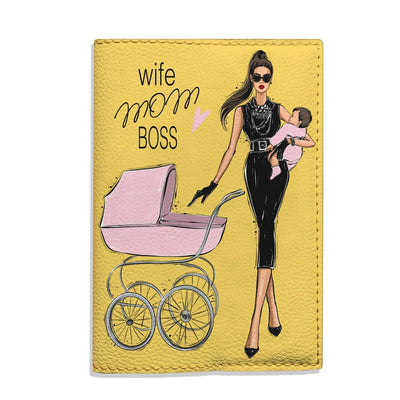 Обкладинка на паспорт Wife. Mom. Boss (girl) - Gisolo