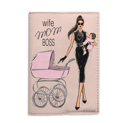Обкладинка на паспорт Wife. Mom. Boss (girl) - Gisolo