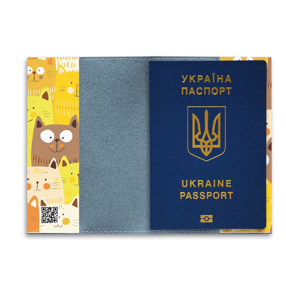 Обкладинка на паспорт з жовтими котиками - Gisolo