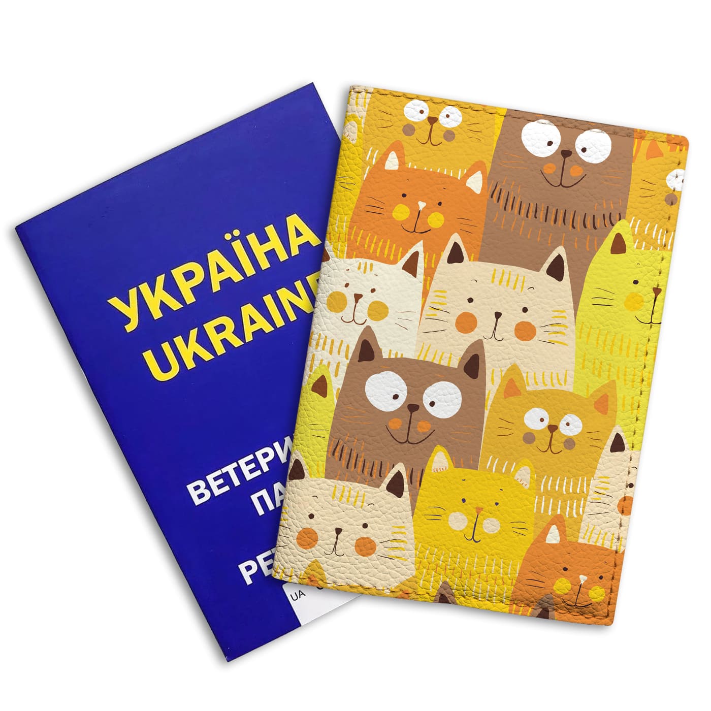 Обкладинка на ветеринарний паспорт - котики - Gisolo