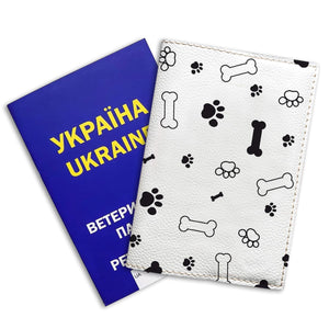 Обкладинка на ветеринарний паспорт - лапки та кісточки - Gisolo